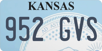 KS license plate 952GVS