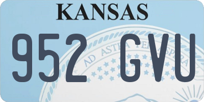 KS license plate 952GVU