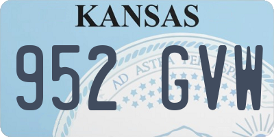 KS license plate 952GVW