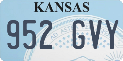 KS license plate 952GVY