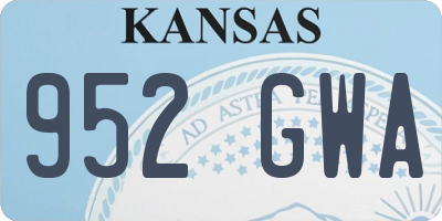 KS license plate 952GWA
