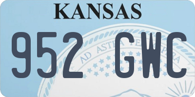 KS license plate 952GWC