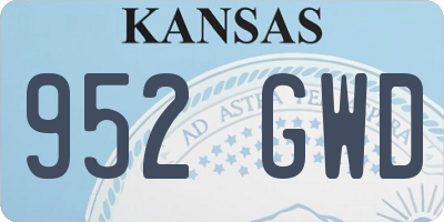 KS license plate 952GWD