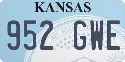 KS license plate 952GWE