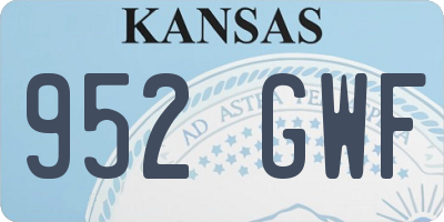 KS license plate 952GWF