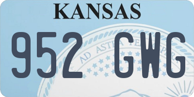 KS license plate 952GWG