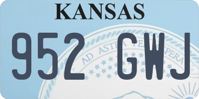 KS license plate 952GWJ