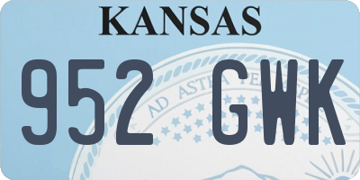 KS license plate 952GWK