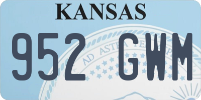KS license plate 952GWM