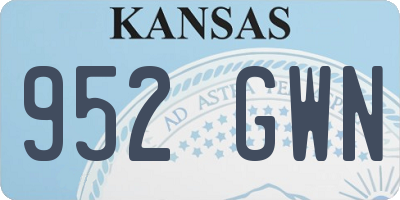 KS license plate 952GWN