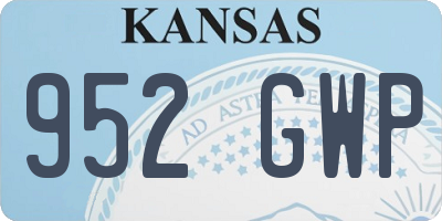 KS license plate 952GWP