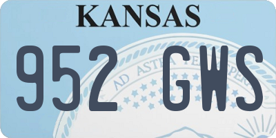 KS license plate 952GWS
