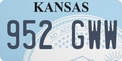 KS license plate 952GWW