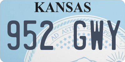 KS license plate 952GWY
