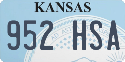 KS license plate 952HSA