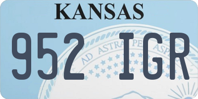 KS license plate 952IGR