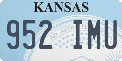 KS license plate 952IMU