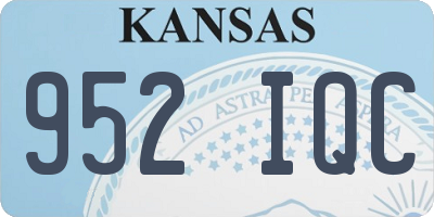 KS license plate 952IQC