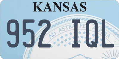 KS license plate 952IQL