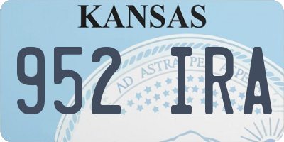 KS license plate 952IRA