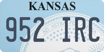 KS license plate 952IRC