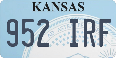 KS license plate 952IRF