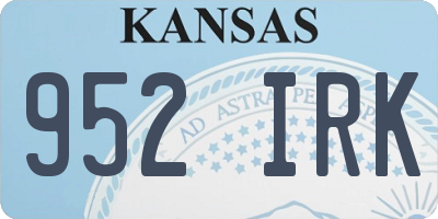 KS license plate 952IRK