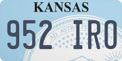 KS license plate 952IRO