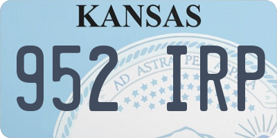 KS license plate 952IRP