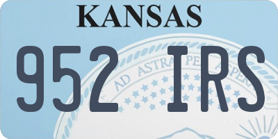KS license plate 952IRS