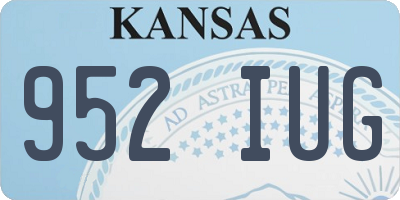 KS license plate 952IUG