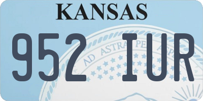 KS license plate 952IUR