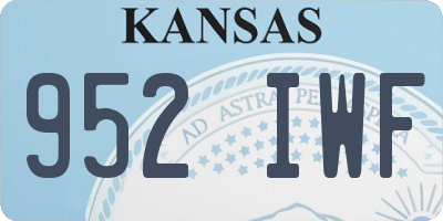 KS license plate 952IWF