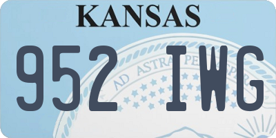 KS license plate 952IWG
