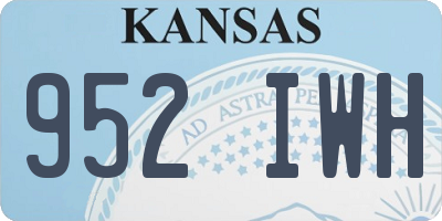 KS license plate 952IWH