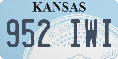 KS license plate 952IWI