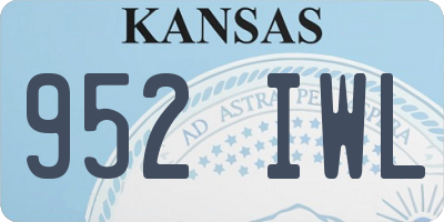 KS license plate 952IWL