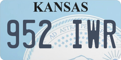KS license plate 952IWR
