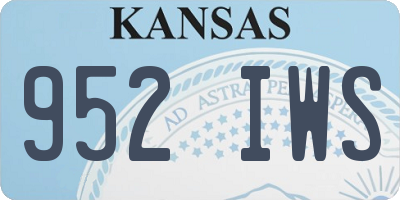 KS license plate 952IWS