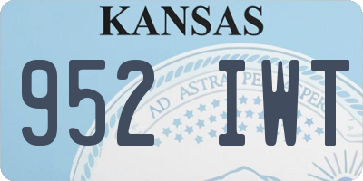 KS license plate 952IWT