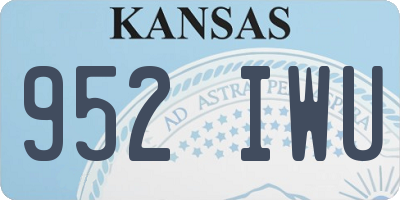 KS license plate 952IWU