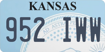 KS license plate 952IWW