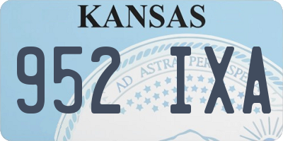 KS license plate 952IXA