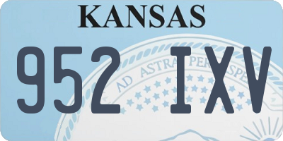 KS license plate 952IXV
