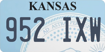 KS license plate 952IXW