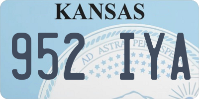 KS license plate 952IYA