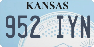 KS license plate 952IYN