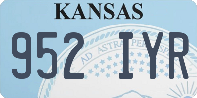 KS license plate 952IYR
