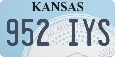 KS license plate 952IYS