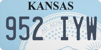 KS license plate 952IYW